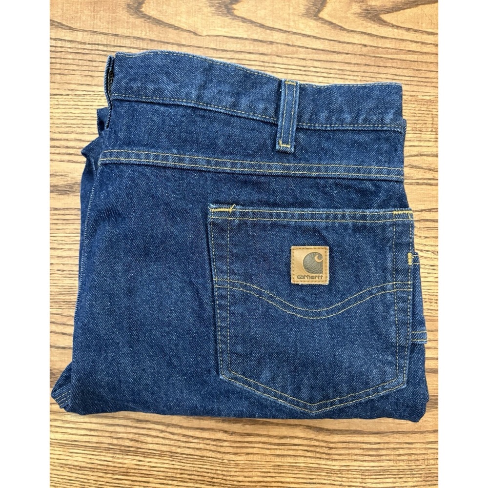 Carhartt Men's 42x30 Dark Wash Straight Fit Utility Denim Jeans B234 PRW